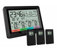 Infactory : Station météo sans fil radio-pilotée avec 3 capteurs extérieurs : FWS-400 Noir G