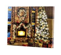 Infactory Tableau lumineux à LED lumière vacillante "Magie de Noël" 40 x 30 cm