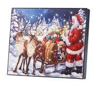 infactory Tableau lumineux Père Noël et son traîneau 28 x 23 cm