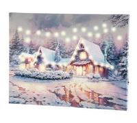 Tableau lumineux "Village sous la neige" 40 x 30 cm Infactory