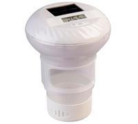 infactory Thermomètre de bassin de jardin : thermomètre de piscine 3 en 1, doseur de chlore et lumière RVB, solaire, batterie, LCD