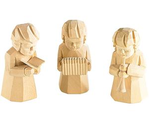 Infactory Trio de figurines en bois sculpté ''Musiciens de Noël''