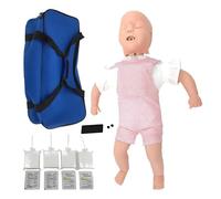 Infant Airway Obstruction Model, Infant CPR Manikin Baby Airway Obstruction with 4 Simulated Interchangeable Lung Bags and 20 Cylindrical Blocks Simulate Foreign Objects Baby CPR Dummy