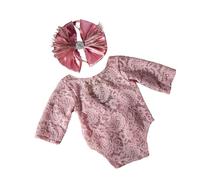 Infant Lace Romper & Headband Outfit Unique Kids Outfit Comfortable for Unique Newborn Photography Gathering & Event Elegant Kids Dress