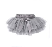 Infant Nouveau-né Bébé Fille Jupe Tutu Douce et moelleuse Shorts Bowknot Fixe Fête Carnaval Mesh Tulle Tutu Jupe N Roll Robe Fille, gris, 12-24 mois