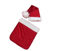 Infant Santa Hats & Pocket Photography Outfit Christmas Newborn Photo Accessory Polyester Costume For 0-4 Week Babies Polyester Baby Photography Costume