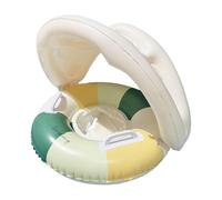 Infant Swim Ring Float - PVC Sunshade Canopy Safety Seat Foldable Retro Floating Toy | Outdoor Backyard Garden Beach Water Play Kids Summer Activity