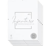 Infantasie N°1 Lot de 5 cadres photo à clip sans cadre 21 x 29,7 cm (format A4) | Porte-photo moderne pour des présentations de galerie élégantes avec paroi arrière en bois MDF laminé blanc et vitre