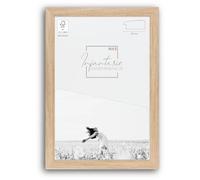Infantasie N°3 Cadre photo en bois MDF chêne naturel 40 x 90 cm | Baguette profilée arrondie de 38 mm recouverte d'un film, verre acrylique transparent et incassable, panneau arrière en bois