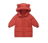 Infantile Bébé Garçons Filles Vêtements ourson cartoon avec fermeture éclair Coupe-Vent Automne Vêtements d'extérieur Paquetable et Résistante à L’Eau Bébé Ski Doudoune à Capuche Chaud