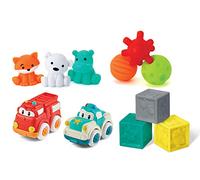 Infantino - Baby's 1st Playset - Premier coffret de jeu sensoriel de bébé - 11 jouets variés multi texturés, très souples, faciles à manipuler et mordiller - Eveil des sens et motricité