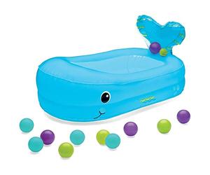 Infantino Baignoire gonflable baleine avec balles de jeu Bleu