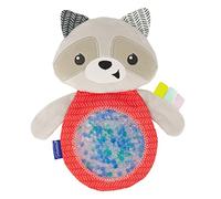 Infantino - Doudou sensoriel raton laveur - Peluche pour bébé - Exploration sensorielle - Motricité fine - Jouet facile à tenir - Dès 0 mois