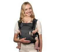 Infantino Flip Luxe Porte-Bébé 4-en-1 Ergonomique, Tissu Chevrons Premium, Soutien Lombaire, 3,2-16 kg, Onyx