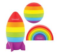 Infantino Imagination Stackers Playset Rainbow Stacker Rocket Stacker Ball Stacker for Babies 12m + 3-Style Set 19 pices