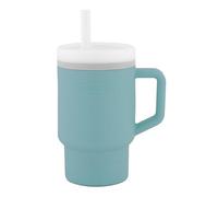 Infantino Ma Première Tasse - Adorable Tasse 255ml avec Paille Antifuite et Poignée Adaptée aux Tout-Petits, Favorise l'Hydratation, Facile à Nettoyer, Bleu Maussade