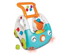 INFANTINO Minicar Evolutif 3-en-1, Trotteur Lumineux Et Musical Avec Poignée Réglable Pour Découvrir Les Formes Et Les Couleurs, Idéal Pour Jouer Assis, Debout Et Marcher, Convient dès 6 Mois, Bleu
