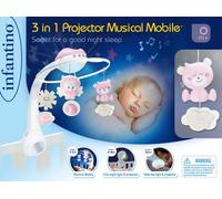 Infantino Mobile Douce Nuit 3 En 1 Rose Blanc