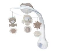 Infantino Mobile Musical 3-en-1, Mobile Transformable en Projecteur et en Veilleuse avec Mode Réveil, 6 Mélodies Intégrées et 4 Sons Nature, Gris