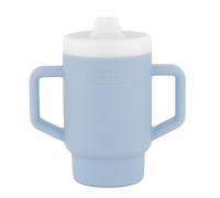 Infantino My 1st Tiny Tumbler, 140 ml Gobelet d’Apprentissage en Silicone avec Paille et Poignées, Gobelet Anti-fuites pour Bébé à Emporter, Tasse de Transition sans BPA, Clarity
