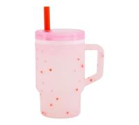 Infantino My 1st Tumbler, Tasse en Silicone de 255 ml avec Paille et Poignée, Tasse Bébé Résistante aux Fuites pour les Déplacements, Biberon de Transition Sans BPA, Heart Speckles
