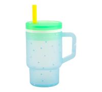 Infantino My 1st Tumbler, Tasse en Silicone de 255 ml avec Paille et Poignée, Tasse Bébé Résistante aux Fuites pour les Déplacements, Biberon de Transition Sans BPA, Blue Stars