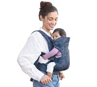 Infantino Porte-Bébé Flip 4-en-1 Ergonomique, 4 Façons de Porter Convertible, Confortable, Lanières Rembourrées, Ajustable, Support de Tête Pour Bébés de 3,6 à 14,5 kg, Marine Fleurie