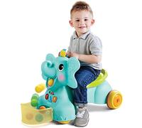 Infantino Porteur Pousseur Elephant Interactif avec 5 Balles 3 Modes de Jeux sonores et Lumineux