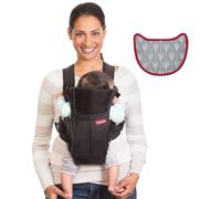 Infantino Swift Classic Black Carrier - 2 Ways to Carry with Wonder Bib & Essentials Storage Front Pocket, Adjustable Back Strap, Inward & Outward Facing, Easy to Clean Material