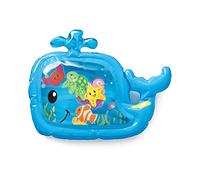 Infantino - Tapis d'eau et de Jeu pour Bébé - Jouets de Bain - Tapis Baleine - 6 Animaux Aquatiques Suspendus - Tapis d'Éveil Sensoriel Bébé - Stimuler la Curiosité de Bébé - À Remplir d'eau - Bleu