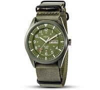 Infantry MDC Montre militaire pour homme, noir, date et jour, affichage 12/24 heures, montre tactique pour sports de plein air, étanche jusqu'à 5 ATM avec bracelet OTAN, vert, Bracelet :