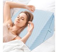 INFANZIA Coussin cale de lit, oreiller triangulaire pliable en mousse à mémoire de forme pour apnée du sommeil, reflux acide, ronflements, élévation des jambes, soutien dorsal réglable de 22,9 cm et