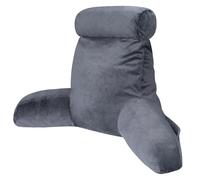 INFANZIA Coussin de Lecture avec Soutien du Cou/Bras, Doux et Confortable, Oreiller/Fauteuil de Lecture avec Rembourrage en Mousse Déchiquetée pour Lire, Travailler, Jouer, télévision, 70X100cm, Gris