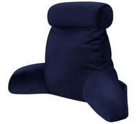 INFANZIA Coussin de lecture avec traversin amovible, coussin de dossier avec poignée de transport pour lit, dossier avec housse lavable, coussin de soutien, pour lire, regarder la télévision (bleu