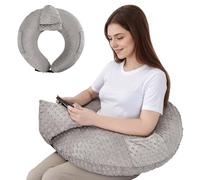 INFANZIA Coussin de lecture pour jeux, repose-bras, coussin en forme de U avec poche latérale pour lit et canapé, coussin de jeu compact avec support de tablette pour la lecture, le crochet, le
