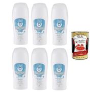 Infasil Donna Pure Déodorant roll-on PURO per pelli Sensibili Woman Pure Woman pour peaux sensibles 6 x 50 ml + Italian Gourmet Polpa 400 g
