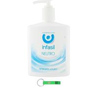 Infasil Lot de 12 savons neutres liquides pour le nettoyage quotidien, formule à la glycérine naturelle, convient aux peaux sensibles, 300 ml + porte-clés Beni Culinari