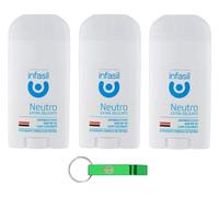 Infasil Neutro Delicato Lot de 3 déodorants en stick sans sels d'aluminium 50 ml + porte-clés Beni Culinari