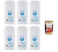 Infasil Neutro Extra Delicato Lot de 6 déodorants en stick sans sels d'aluminium 50 ml + Italian Gourmet Polpa 400 g