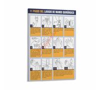 Infection Control Poster Surgical Hand Washing Decor | reference for WHO guidelines each step minimum five strokes thirty seconds total(Framed,16x24inch(40x60cm))