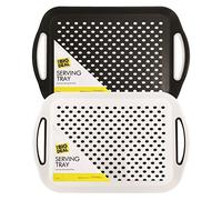 Infeni LTD -L'ensemble Big Deal de 1 plateau de service en plastique antidérapant rectangulaire antidérapant pour le souper et les boissons.