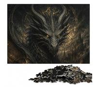 Infernal Dragon Head - Gothic Demon Beast Puzzle en Bois, 300 pièces | À la maison : Cadeau puzzle: indices de couleur et de forme pour organiser le montage à la maison.