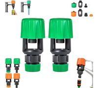 Inferright Mixer Tap Hose Connectors Set, Water Connector Universal Tap to Garden Hose Pipe Connector, for Indoor Outdoors Garden, Watering Irrigation Tool (Green A*2)