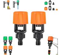 Inferright Mixer Tap Hose Connectors Set, Water Connector Universal Tap to Garden Hose Pipe Connector, for Indoor Outdoors Garden, Watering Irrigation Tool (Orange B*2)
