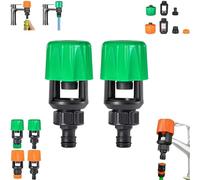 Inferright Mixer Tap Hose Connectors Set, Water Connector Universal Tap to Garden Hose Pipe Connector, for Indoor Outdoors Garden, Watering Irrigation Tool (Green B*2)