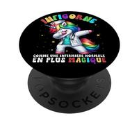 Inficorne Humour Infirmière Licorne Cadeau Pour Infirmiere PopSockets PopGrip Adhésif