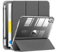 INFILAND Coque pour iPad (A16) 11ème Génération 11 Pouces 2025/iPad 10ème Génération 10,9 Pouces 2022, Étui Housse de Protection Transparent Total avec Porte Pencil, Réveil/Sommeil Auto, Gris