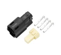 INFINAUTO Connecteur De Phare Étanche À 4 Broches, Fiche De Connecteur, Borne De Fil Femelle De La Série 1,5 Mm Pour Harley-Davidson En Plastique Cuivre Noir, 1 Ensemble