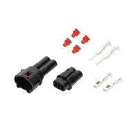 INFINAUTO Connecteur Étanche À 2 Broches, Fiche De Connecteur, Série De 2Mm Mâle Femelle Pour Kawasaki Pour Moto pour Suzuki En Plastique Cuivre Noir, 1 Ensemble