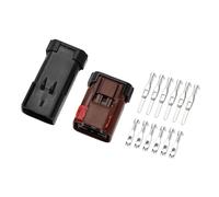 INFINAUTO Kit Connecteur 6 Broches 2.8mm Noir+Marron 1 Ensemble Pour Auto | Matériau: Plastique+Cuivre, Taille Mâle: 4x2.7x2.5cm, Taille Femelle: 5.3x2.4x2.1cm, 14V 1.5-10A, Bornes Mâle-Femelle